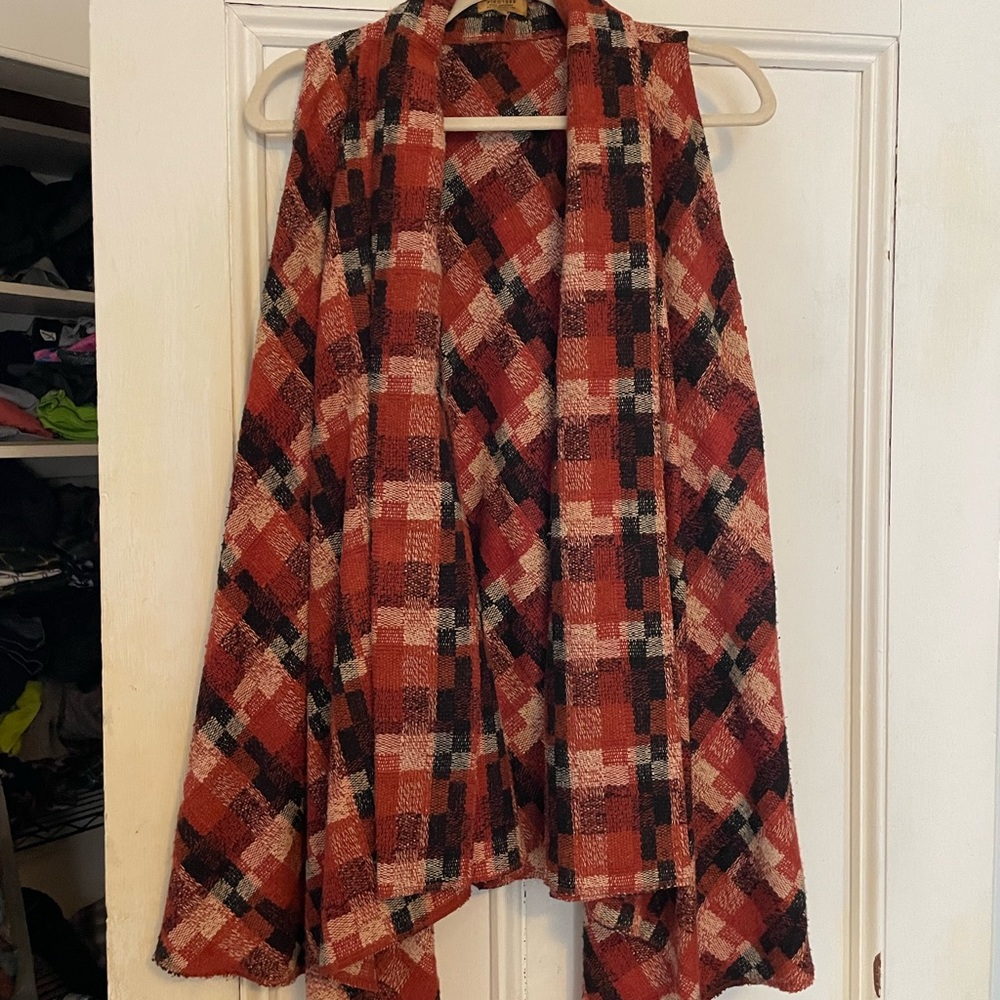 Stylish Open Front Women's Shawl / Long Vest with Side Pockets
